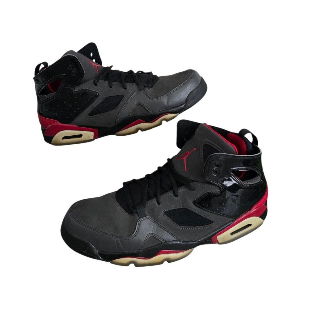 Nike Air Jordan Flight Club 91 Shoes Mens  Size 13 Black Red 555475-001